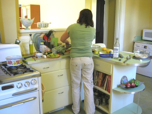 Can you see the metal edge banding on the counter top? 
