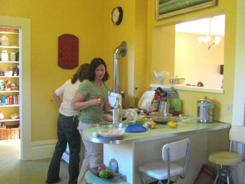 klitchen island and hole in action