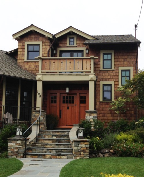 ceder railing with floral cutout