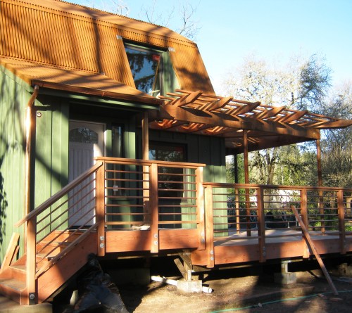 Redwood Railing with Copper pipe