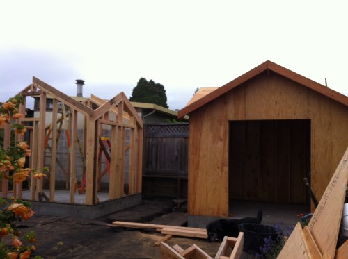 Pair of Small Buildings Coming Together