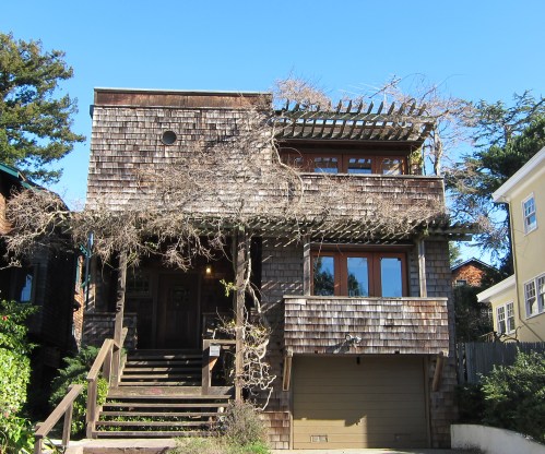 This one is well integrated with the architecture and looks great even though the vine is hibernating - Berkeley, CA